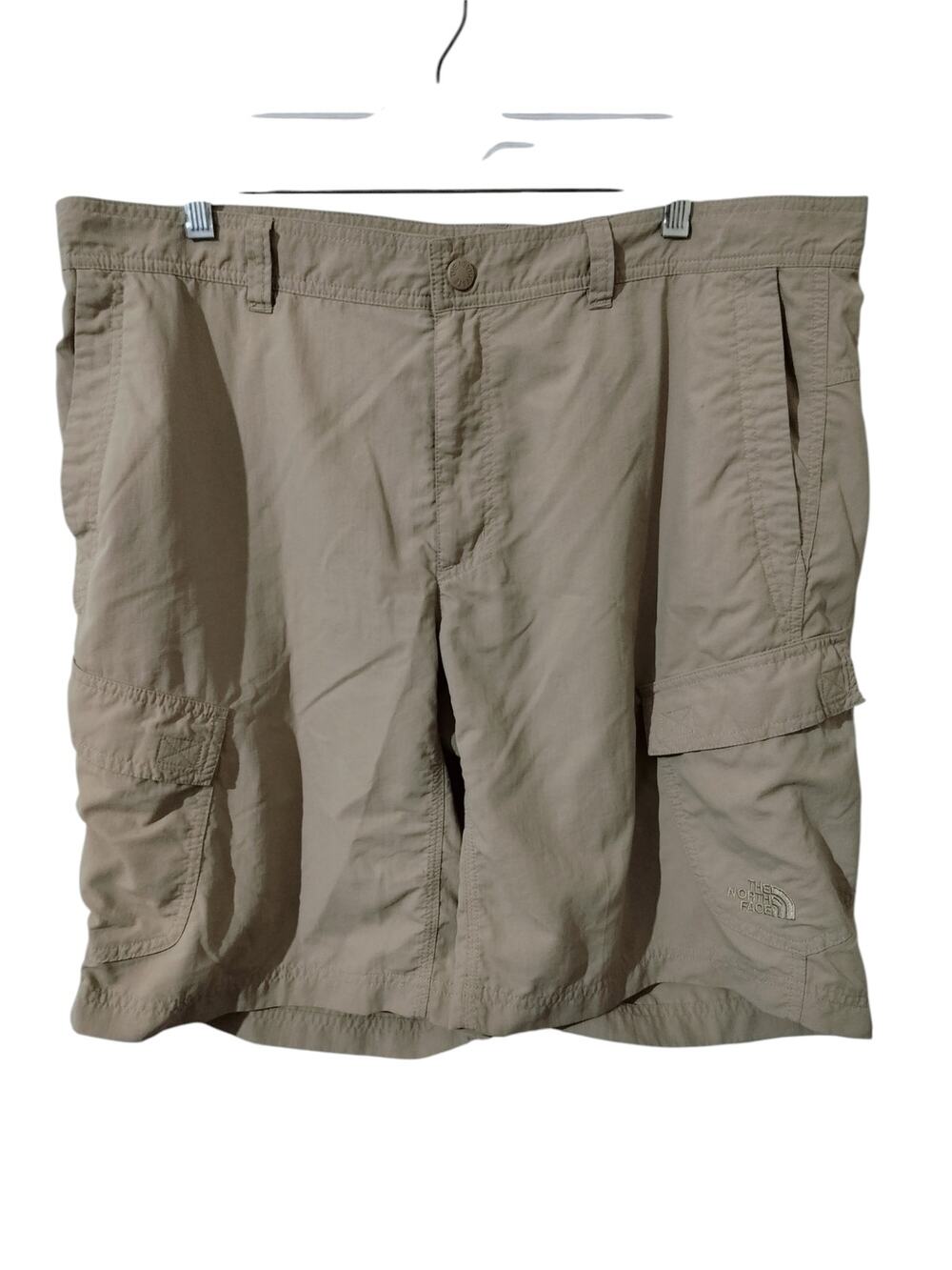M1263)The North Face Men Beige Utility Hiking Nylon Cargo Shorts Size 38